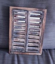 Modern Wood Shutter Mirror Home Decor 