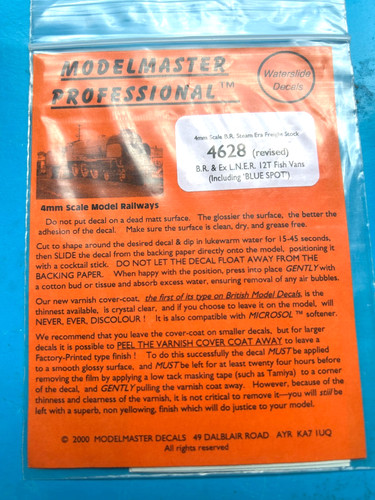 New modelmaster 4628 transfers - modelmaster,