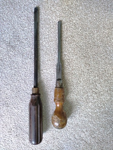 Two vintage wooden handled - vintage,