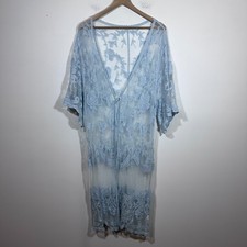 Womens Pastel Blue Lace Long