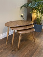 Vintage Ercol Pebble Nest Of Tables Model 354 Solid Elm & Beech