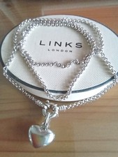 Links of London Belcher Necklace  with Heart Pendant  24 inch .