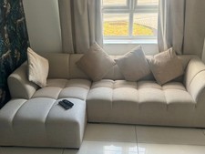 Cream fabric seater sofa - cream,