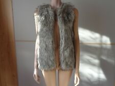  PRIMARK SLEEVELESS FAUX FUR-GILET LINED GREY SIZE 4~CHEST 30"~32  BNWOT"
