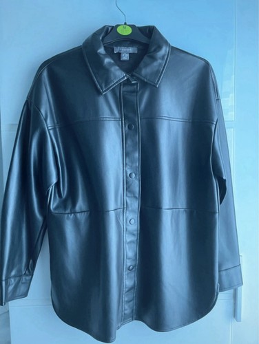 Black leather jacket - black,