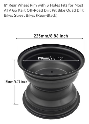 Rear wheel rim with 3 - wheel,