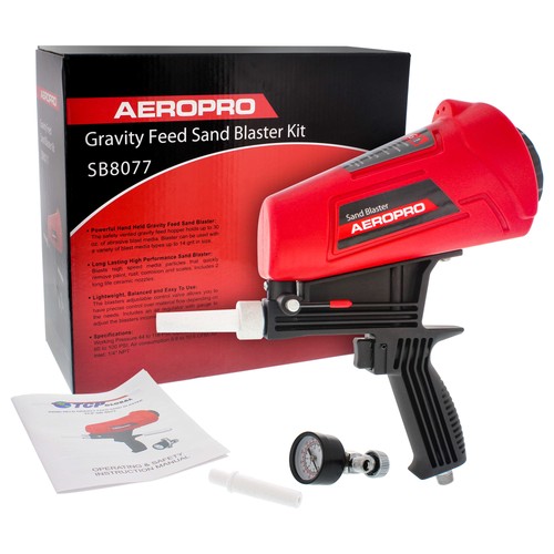 Gravity feed sand blaster - gravity, gun