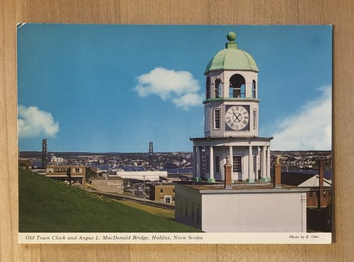 Postcard old town - postcard, clock