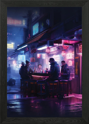 Future cyberpunk life - cyberpunk, framed