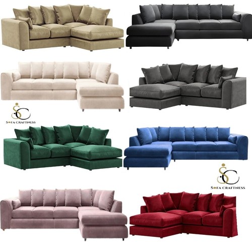 Plush velvet shaped corners - velvet, l-shaped