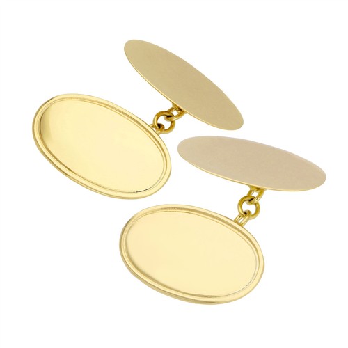 9ct gold classic edged - edged, oval