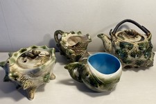 Vintage majolica conch set - vintage,