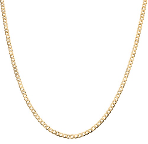 9ct yellow gold - curb, chain