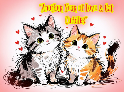 Anniversary birthday card cats - birthday,