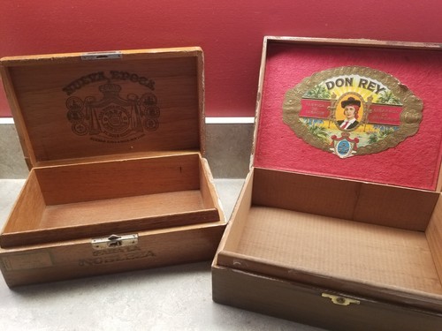 Vtg wooden wood cigar - vtg, boxes