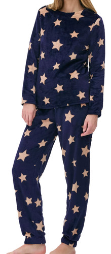 Ladies fleece pyjamas navy - ladies,