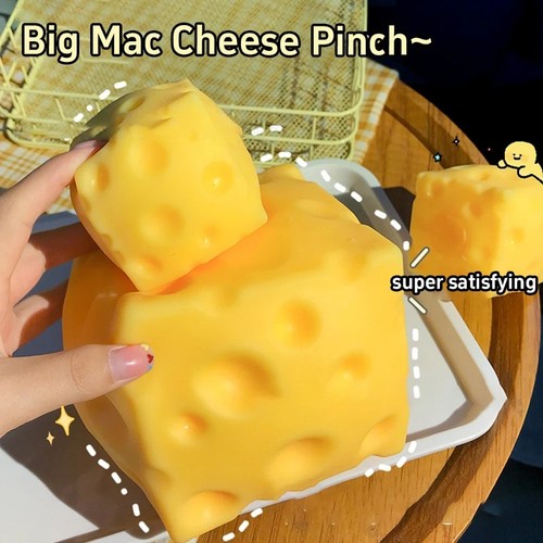 Squeeze cheese block squishy - squeeze,
