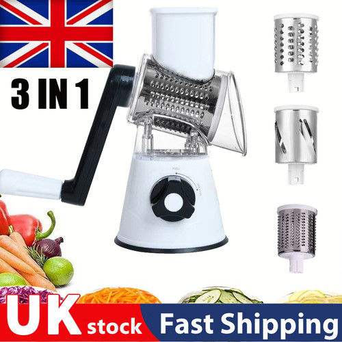 Rotary cheese grater ss - 3-in-1,