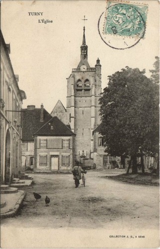 Old postcard turny eglise - old,