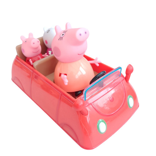 Peppa pig family red car - pig,