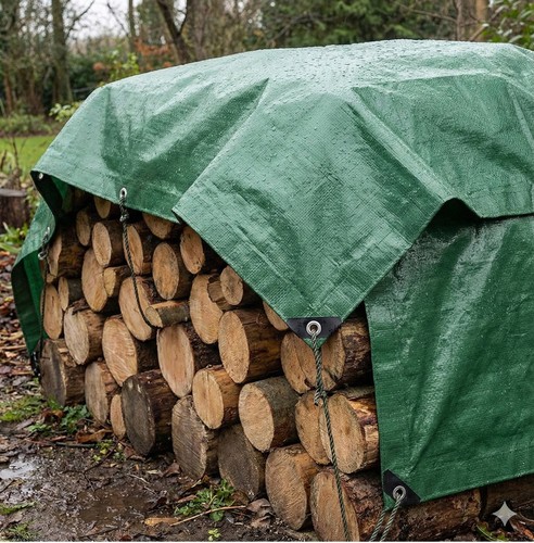 Heavy duty green tarpaulin - duty,