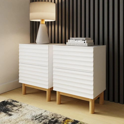 Karla white ribbed drawer - karla,
