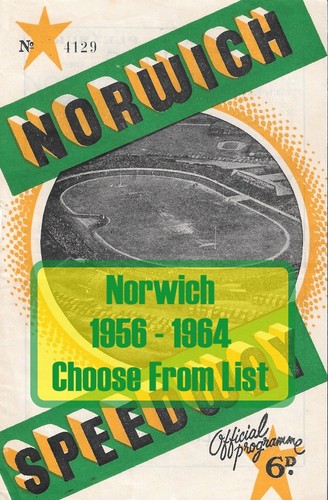 Norwich speedway programmes - speedway,