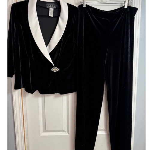 Alex evenings velvet pant - evenings, suit