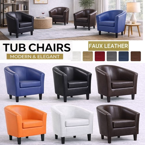 Tub chair faux leather - leather, sofa