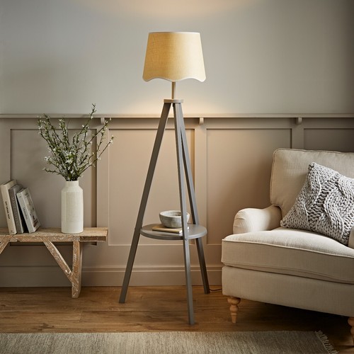 Grey tripod floor lamp - grey,