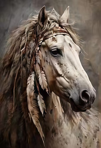 Native horse canvas wall - native,
