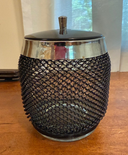 Vintage ice bucket with lid - bucket,