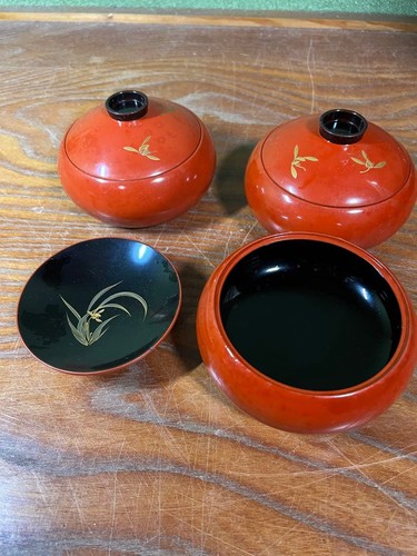Wajima lacquer bowl - lacquer, set