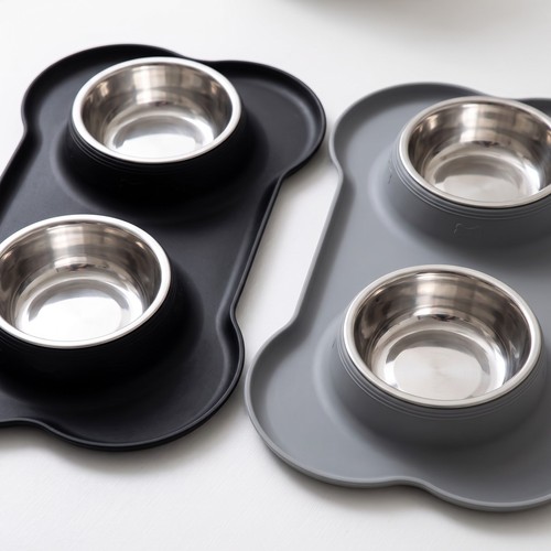 Dog cat double bowl feeding - double,