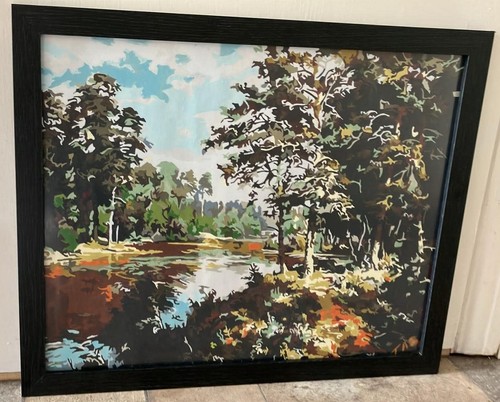 Woodland lake painting in - 'woodland,