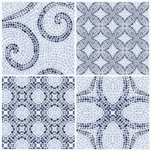 Roman mosaic floor tiles - tiles, self