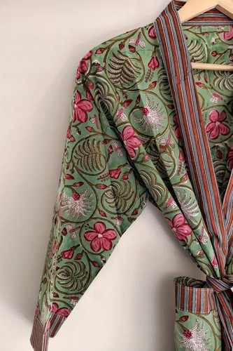 Cotton kimono robe dressing - kimono,