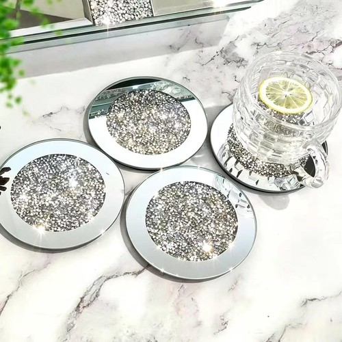 Glass mirrored coaster pc - glass,