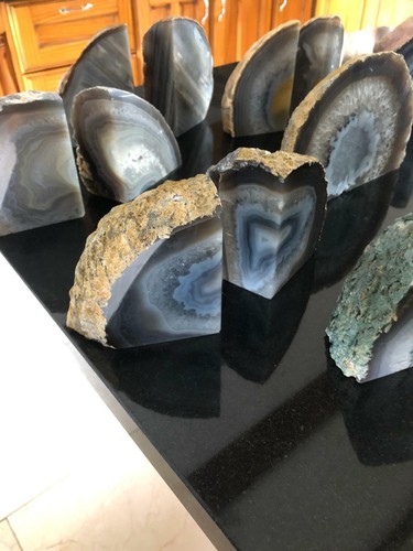 Grey agate natural edge - natural,