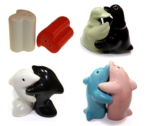 Novelty salt pepper pots - salt, &
