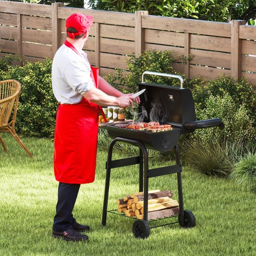 Barrel charcoal grill with - barrel,