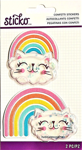 Cat rainbow sticko epoxy - sticko, 3-d