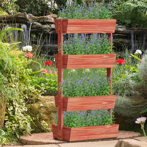Wooden vertical raised garden - raised,