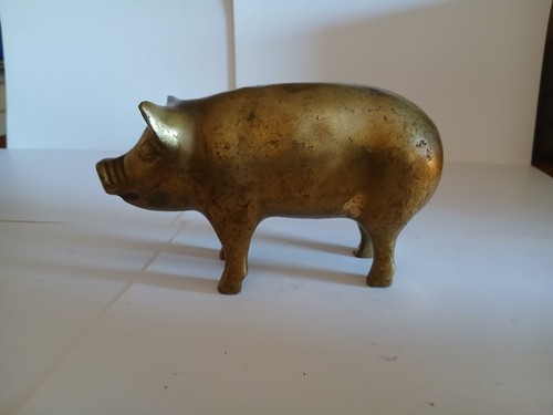 Vintage brass pig - vintage, figurine