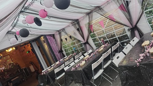 Table chairs and - table,, marquee