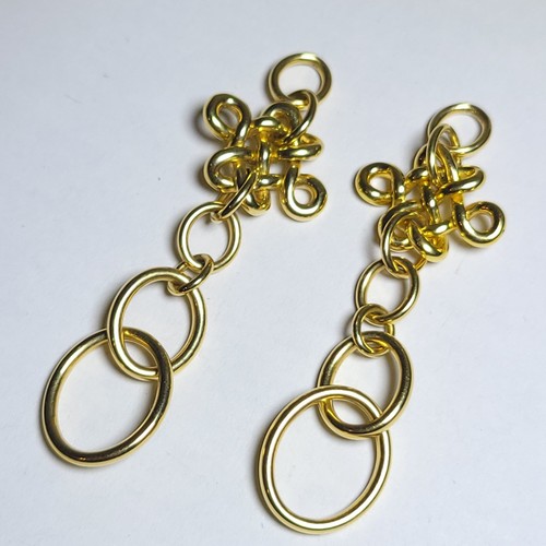 18k gold chain earring dangles - gold,
