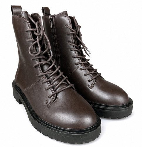 Leather lace ankle boots - lace, up