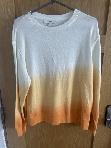 Ladies white orange knit - m&s,