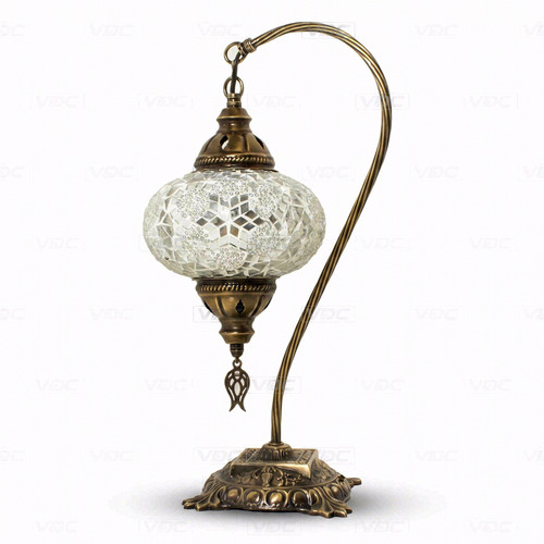 White turkish mosaic table - white,