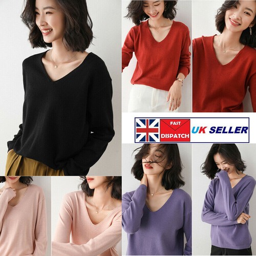 Women neck jumper long - women, v-neck